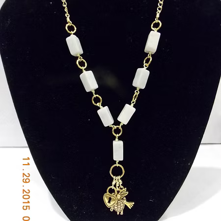 Amazonite, chain, and charms necklace