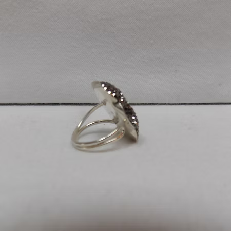 Black Druzy Ring in Sterling Silver
