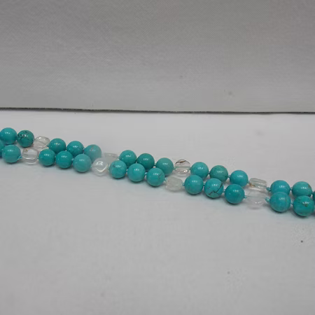 Blue Howlite Bracelet with Sterling Silver clasp