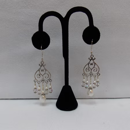 Chandelier Swarovski And Pearl Earrings