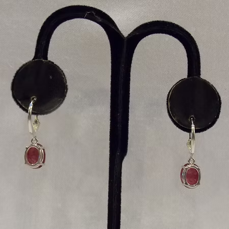 Ruby Earrings Set in Sterling Silver